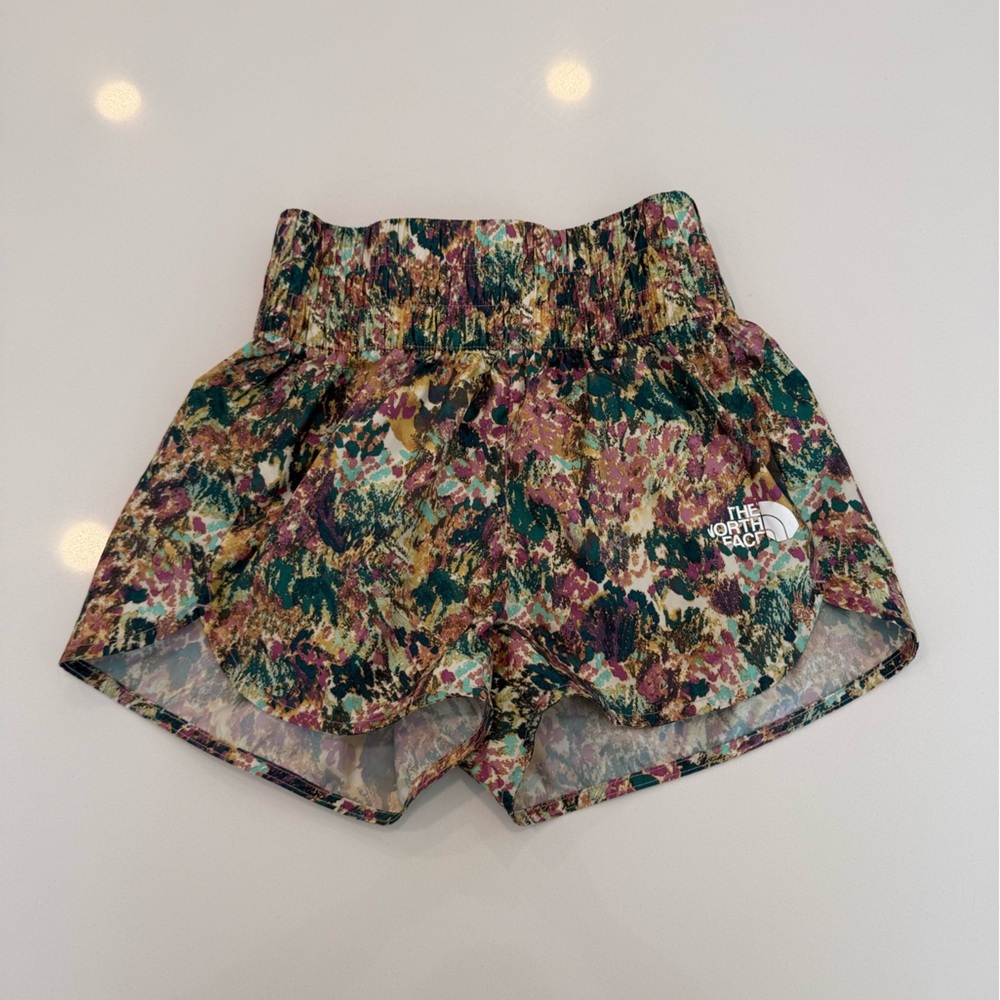 The North Face Girls Multicolor Patterned Athletic Shorts Elastic Waist